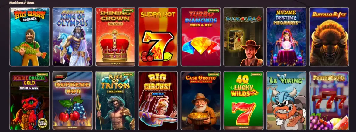 Catalogue de machines à sous Dragonia Casino avec Big Bass Bonanza, Book of Ra 6, Buffalo Blitz et d’autres jeux