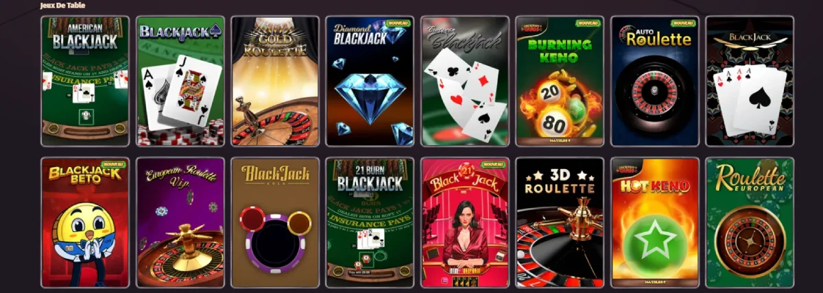 dragonia casino jeux de table